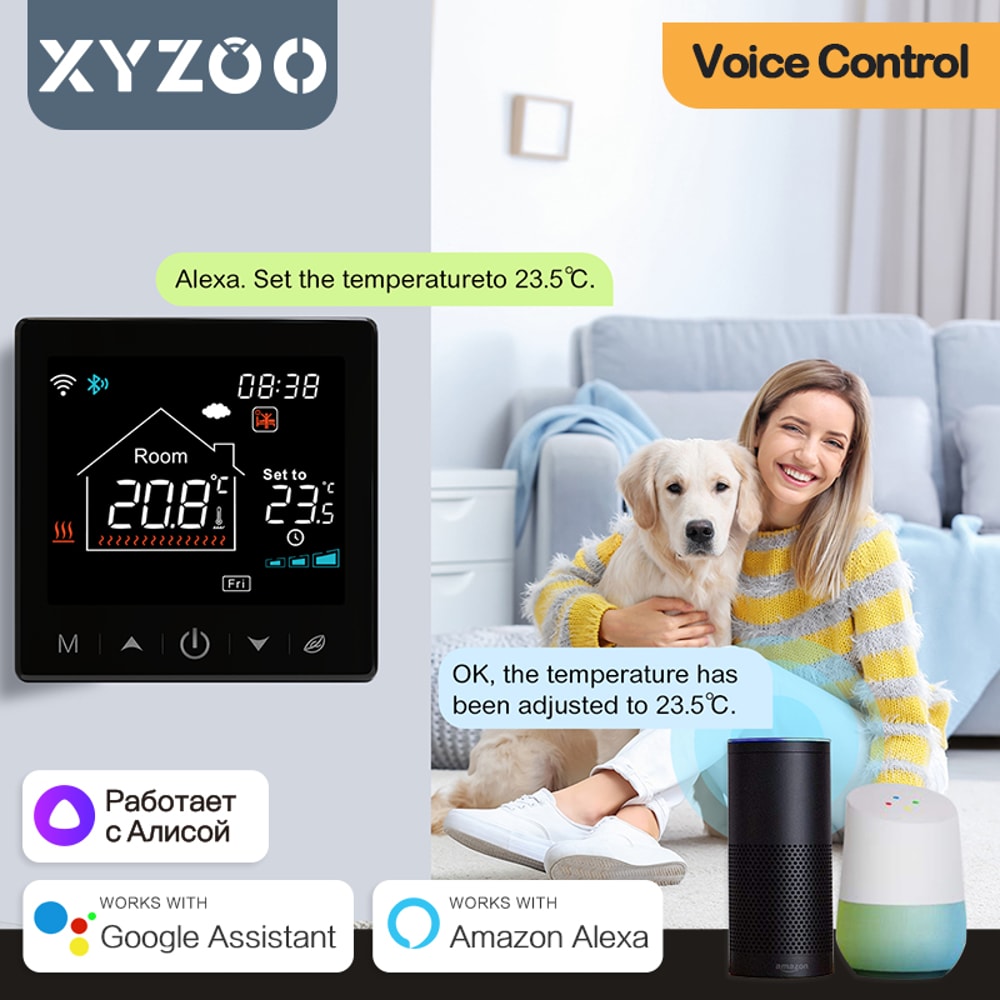 Smart Wireless Thermostat For Gas Boiler WiFi Programmable Temperature Controller Works With Google 5