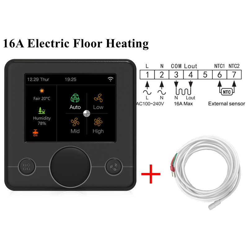 Smart WiFi Thermostat For Floor Heating Gas Boiler Humidity Control Google Home Alexa 6