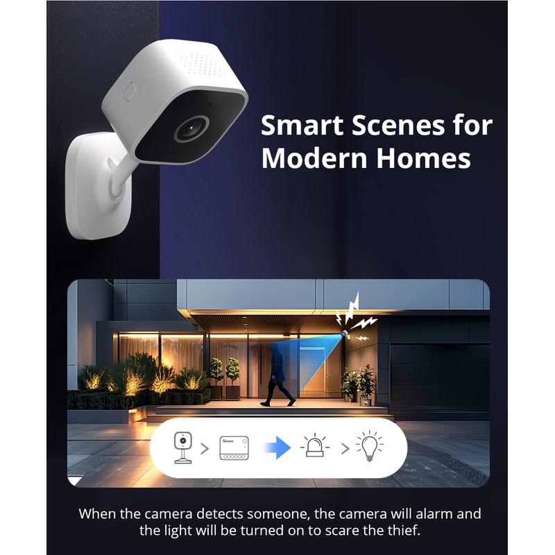 WiFi Smart Home Security Camera HD Motion Detection TwoWay Audio EWeLink APP Alexa Google Support 1