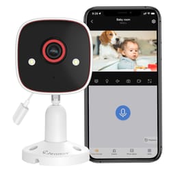 indoor wifi security camera with audio, cloud & sd card storage