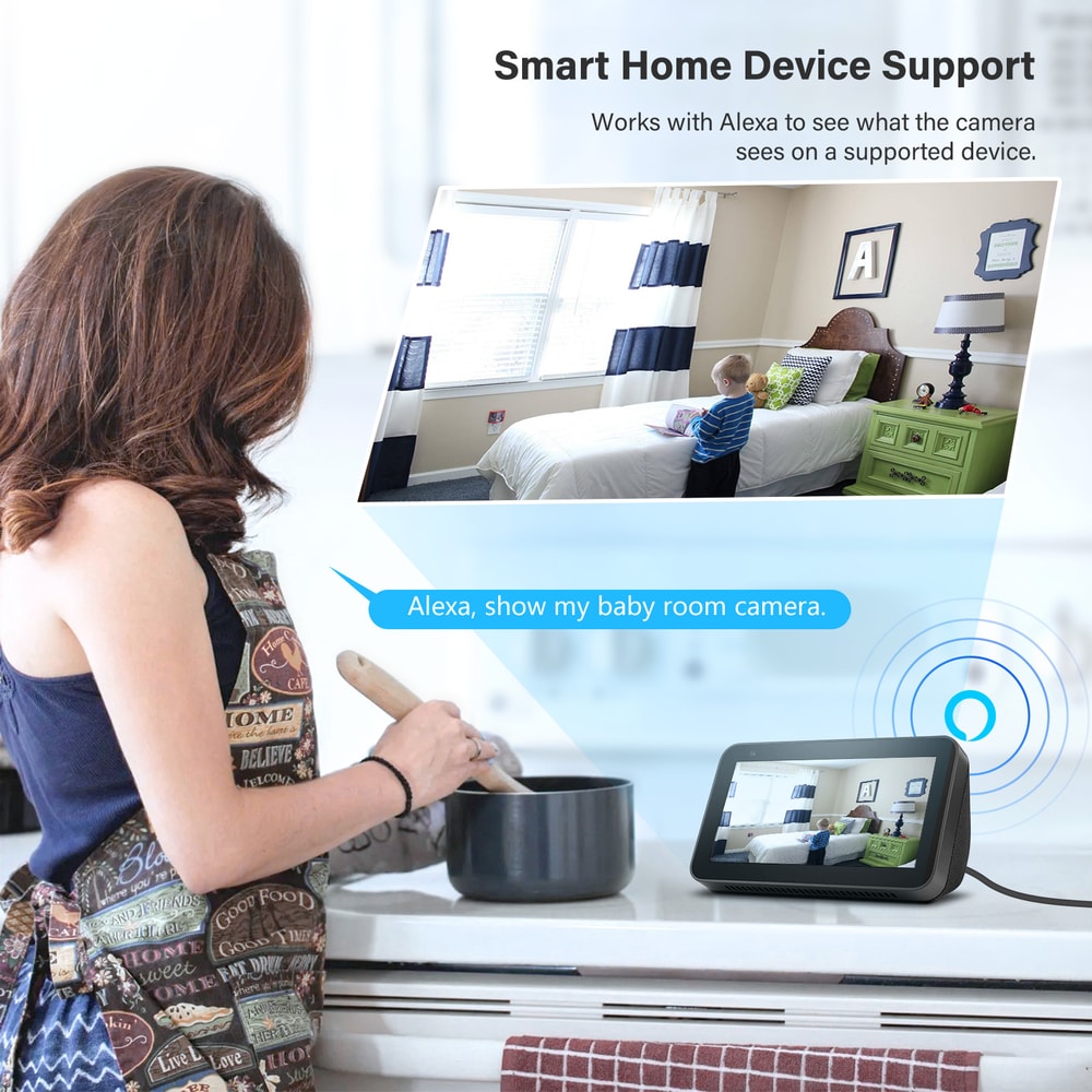 Indoor WiFi Security Camera with Audio, Cloud & SD Card Storage