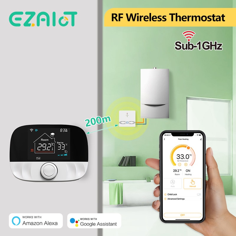 Smart Thermostat Wifi Wireless Temperature Controller For Gas Boiler Water Heating Works With Alexa 1