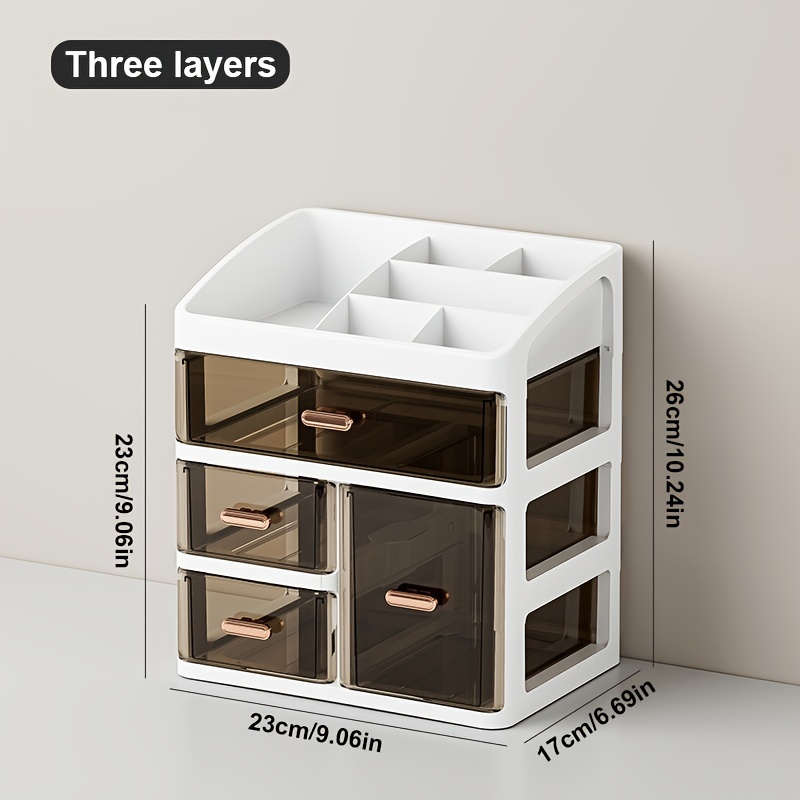 Cosmetics Storage Box Drawer, Large Capacity Skincare Display Rack, Dust proof Desktop Storage Box