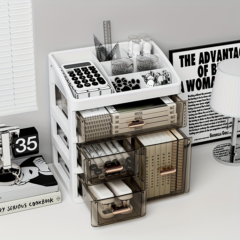 Cosmetics Storage Box Drawer, Large Capacity Skincare Display Rack, Dust proof Desktop Storage Box