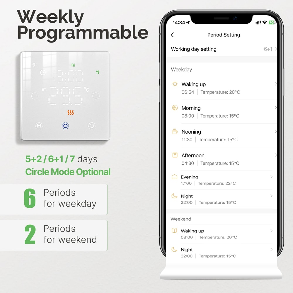 Smart Thermostat Battery Powered Thermo Regulator By Alexa Google Home 3