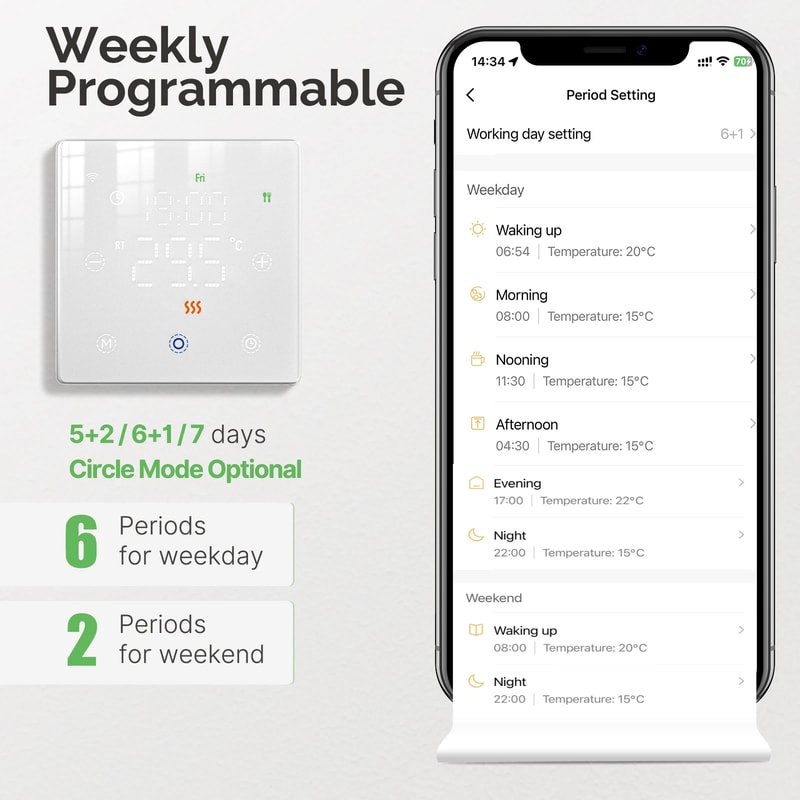 Smart Thermostat Battery Powered Thermo Regulator By Alexa Google Home 3