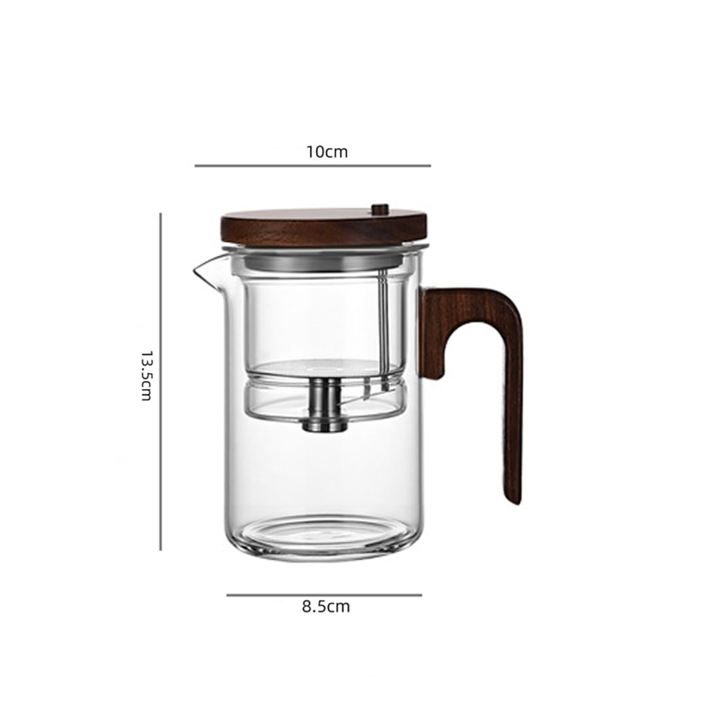 New Tea Pot With Magnetic Switch Glass Wood Handle Tea Separation 6