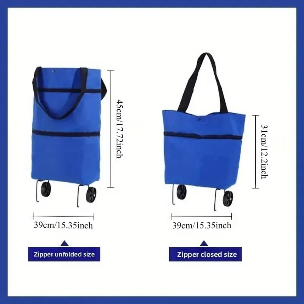 Heavy Duty Foldable Shopping Cart, Wheeled Grocery Trolley for Home, Office, Moving, Compact & Lightweight