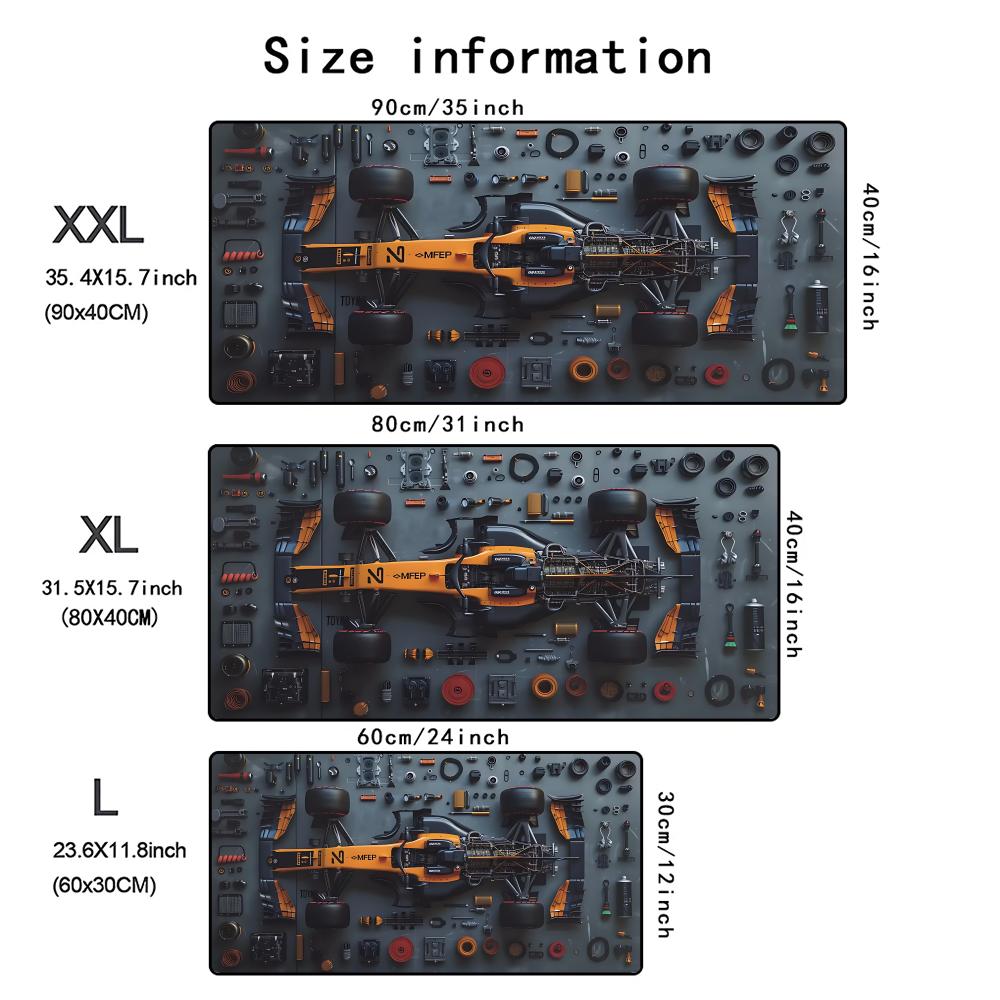 Racing Parts Mouse Pad, Computer Keyboard Pad, Soft Gamer Desk Mat