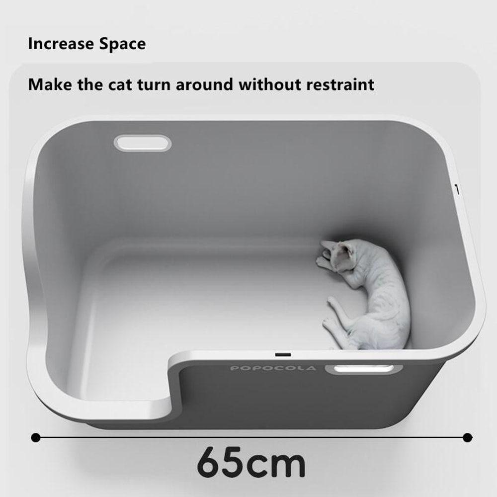 Large Cat Litter Box With Enclosed Design Convenient Lid Splash Proof Corridor Style For Pet Clean 2
