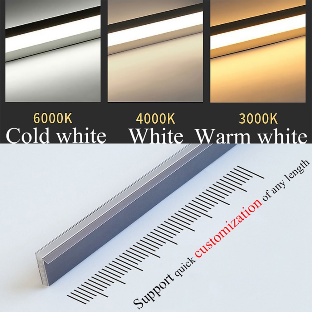 Builtin LED Strip Cabinet Shelf Panel Edge Light Lamp Invisible Glow Cupboard Back Light 1