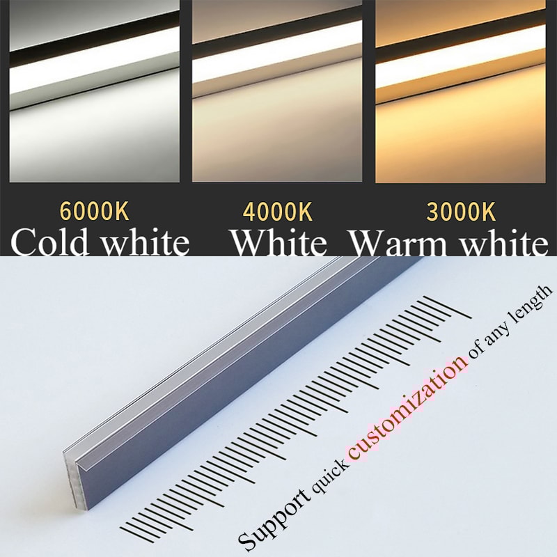 Builtin LED Strip Cabinet Shelf Panel Edge Light Lamp Invisible Glow Cupboard Back Light 1
