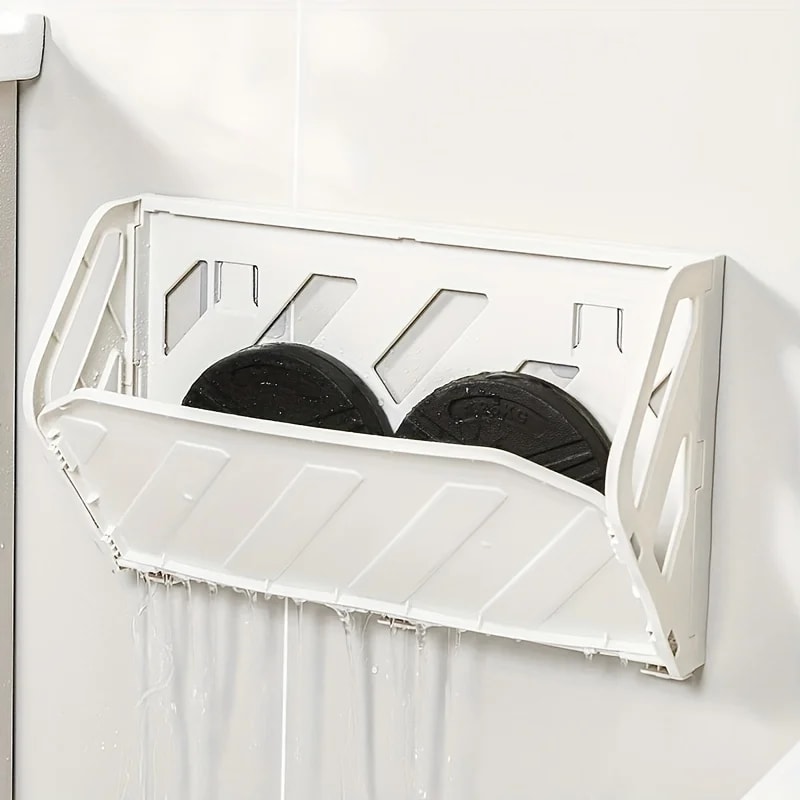 WallMounted Shoe Rack MultiLayer Space Saver Hidden Storage Shelf Foldable Plastic Organizer NoDril