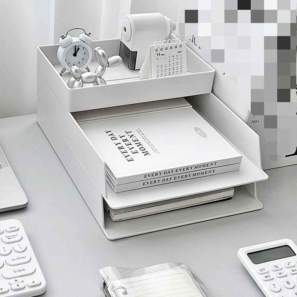 Desktop File Storage Rack Drawer Type Stationery Organizer Multilayer Office Storage Box 4