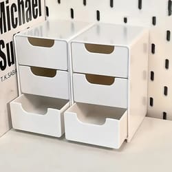 plastic cosmetic storage organizer, multi functional storage box with drawers, countertop jewellery and office supplies