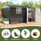 Polar Aurora Outdoor Metal Storage Shed, Heavy Duty Frame, Lockable Garden Tool Shed, Backyard Patio Black