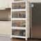 Stack Able Practical Storage Cabinet With Doors And Wheels Spacious Multi Functional Plastic Organi 0