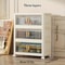 Stack Able Practical Storage Cabinet With Doors And Wheels Spacious Multi Functional Plastic Organi 3