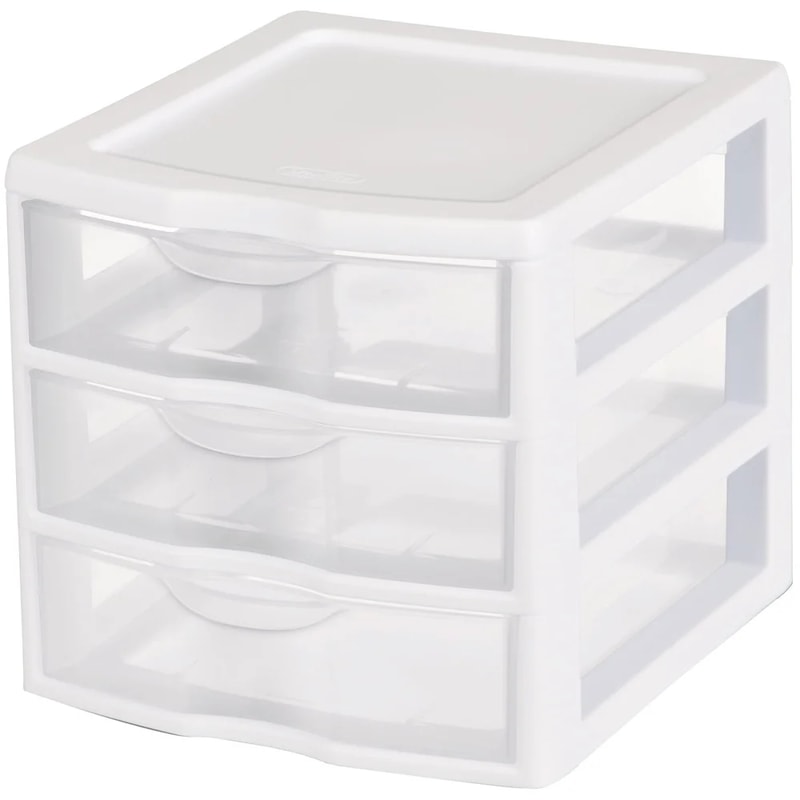 Small Drawer Storage Unit Plastic Stac Kable Organizer Clear Front Drawers For Desktop Office Home 0