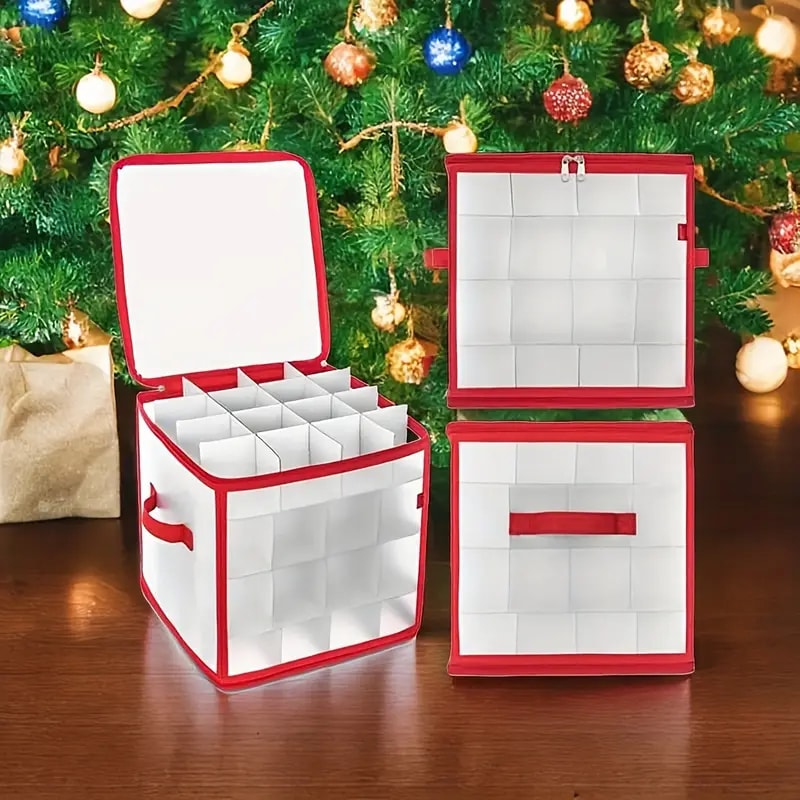 Christmas Ball Storage Box Clear Organizer For Ornaments Multipurpose Festival Decorations Containe 0