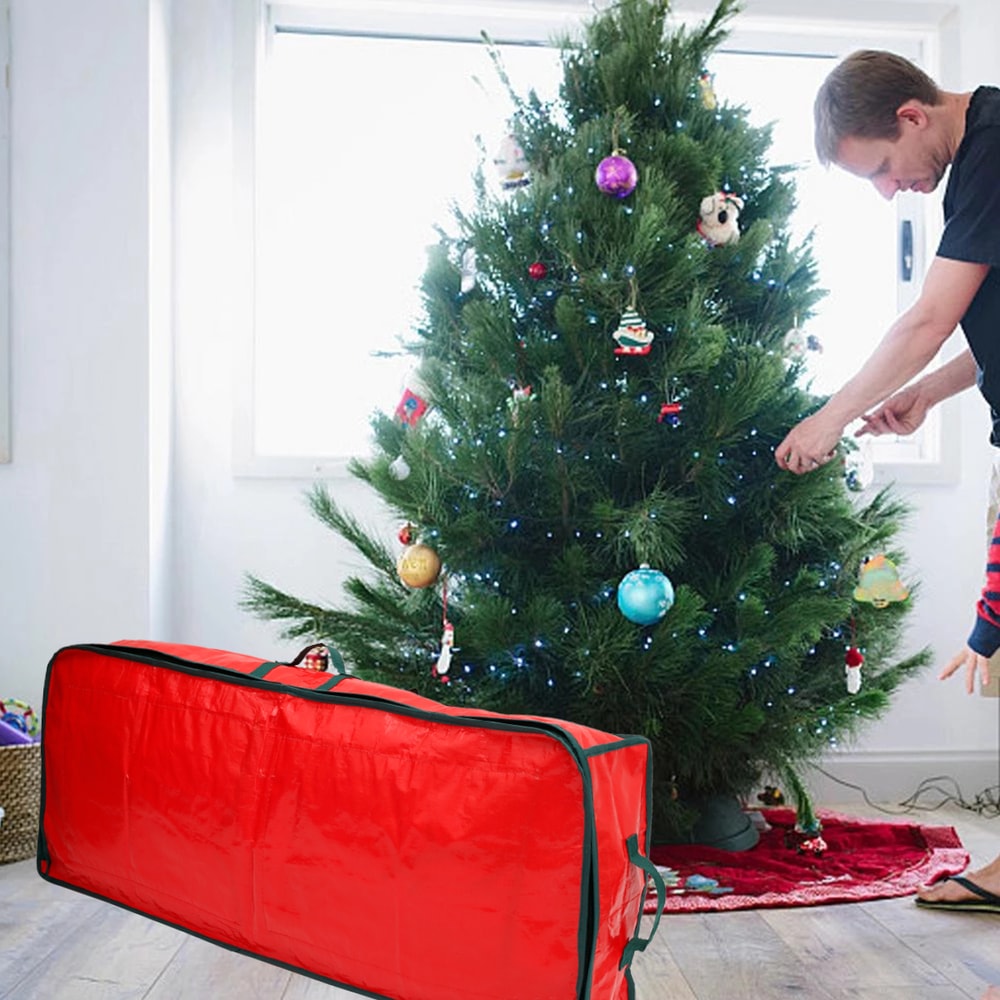 Christmas Wrapping Paper Storage Organizer Durable Oxford Fabric Gift Wrap Storage Bag Fits Ribbon 4