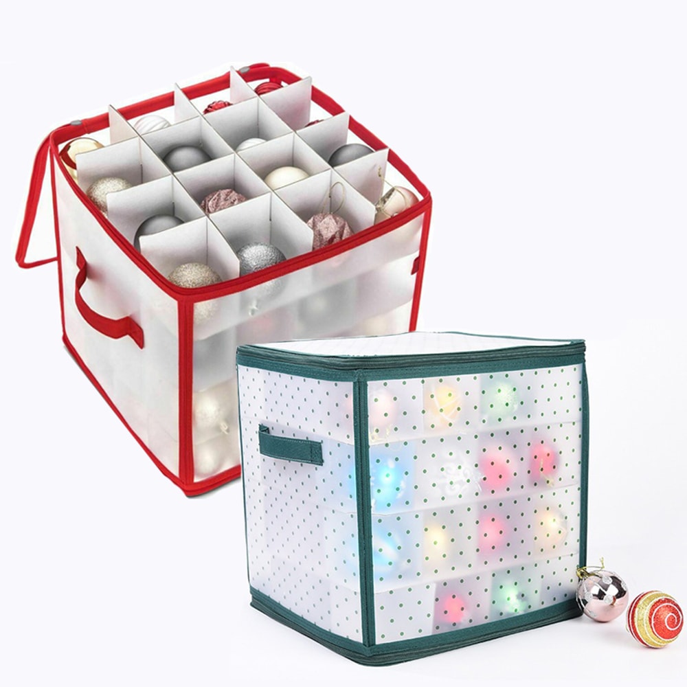 Christmas Ball Storage Box Large Capacity Fold Able Storage For Balls Toys Ornaments 1