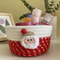 Festive Red Fabric Christmas Storage Basket for Gifts and Toys, Ideal Holiday Decor