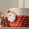 Festive Red Fabric Christmas Storage Basket for Gifts and Toys, Ideal Holiday Decor