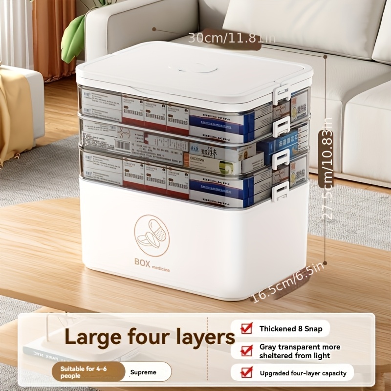 Portable Medicine Box Large Capacity Home First Aid Kit MultiLayer Drug Storage Case 7