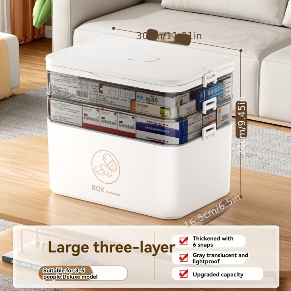 Portable Medicine Box Large Capacity Home First Aid Kit MultiLayer Drug Storage Case 6