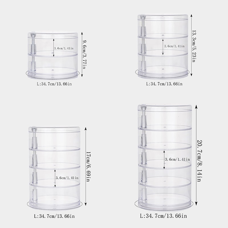 Rotating Jewelry Storage Box Makeup Storage Rack Bracelet Earring Organizer Rotating Plastic Displa