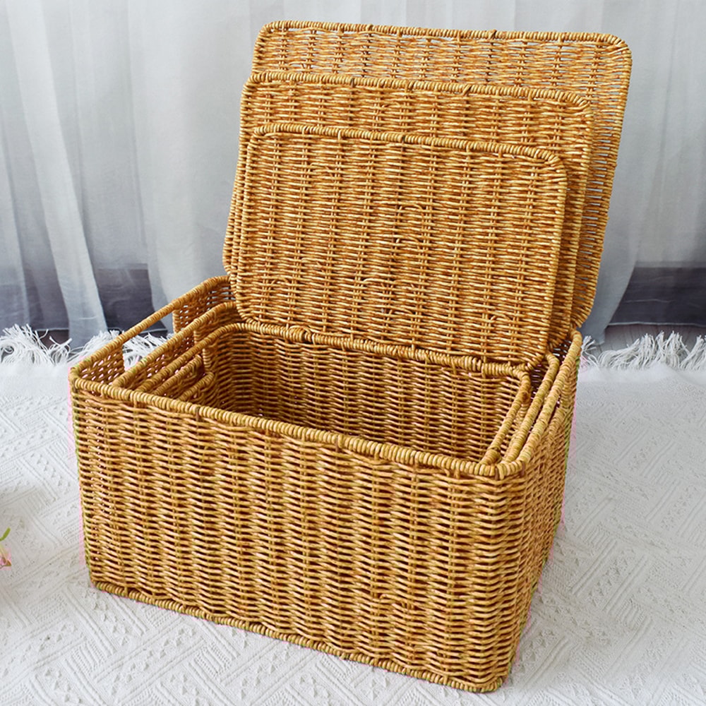 Rattan Woven Oversized Storage Box Large Capacity Household Box Sorting Clothes Quilts Dormitory La 2