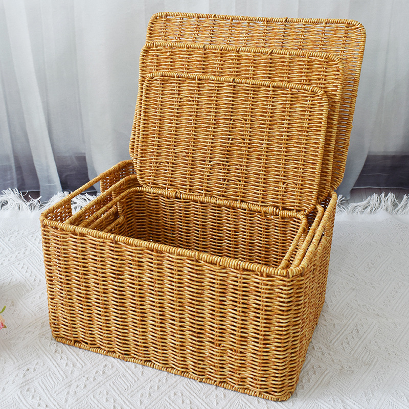Rattan Woven Oversized Storage Box Large Capacity Household Box Sorting Clothes Quilts Dormitory La 2