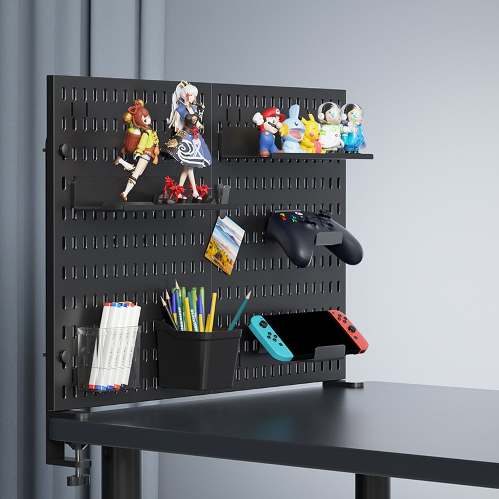 Standing Office Pegboard Storage No Drill ClipOn Desktop Rack With Numerous DIY Accessories For Off 0