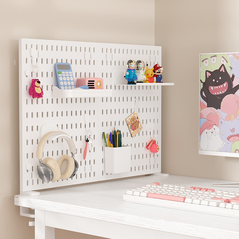 Standing Office Pegboard Storage No Drill ClipOn Desktop Rack With Numerous DIY Accessories For Off 4