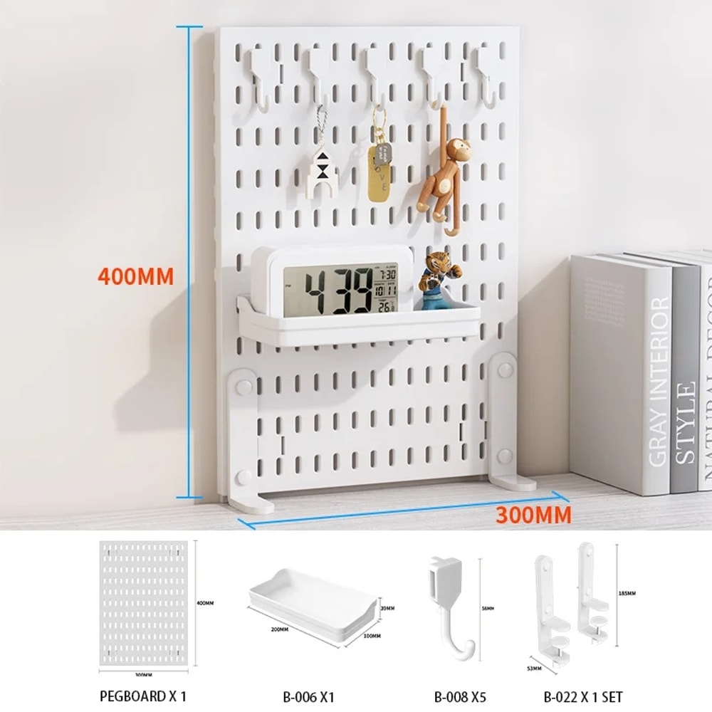 Standing Office Pegboard Storage No Drill ClipOn Desktop Rack With Numerous DIY Accessories For Off 10