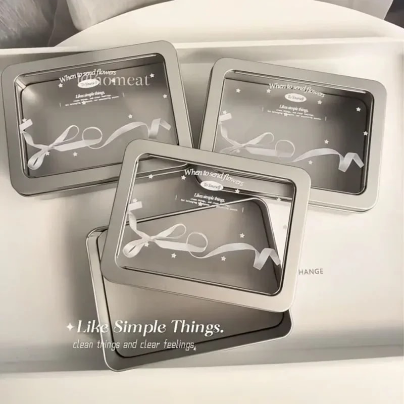 Sweet Lace Desktop Organizer Chic Bow Ribbon Fashion Photo Card Storage Box Portable Stationery Org