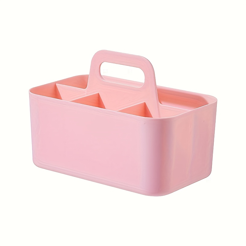 Plastic Storage Basket With Handle Portable Stationery Box Desk Organizer For Back To School 0