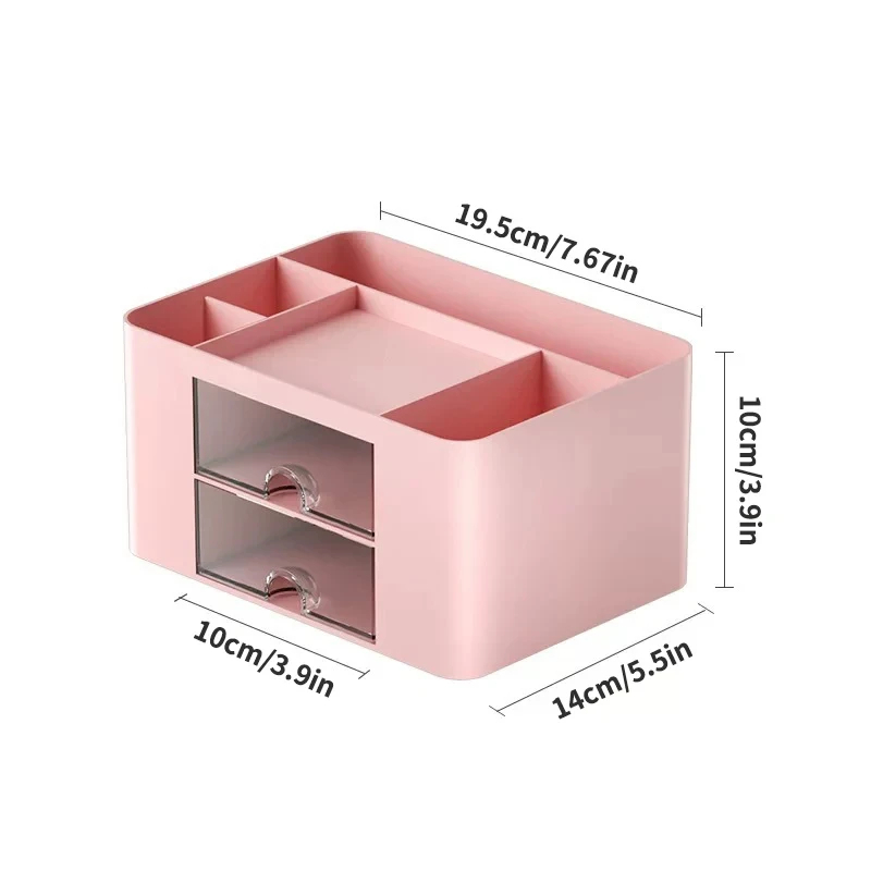 Stationery Storage Box Desk Office Pen Holder Drawer Type Multiple Compartments Dust Prevention For 2