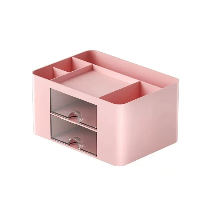 Stationery Storage Box Desk Office Pen Holder Drawer Type Multiple Compartments Dust Prevention For 6