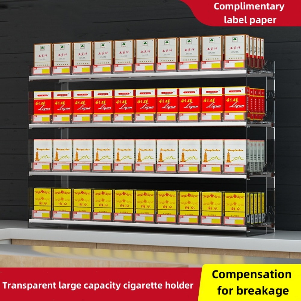 Cigarette Pusher Display Automatic Cigarette Cabinet Racks Large Capacity Cigarette Holder For Supe 3