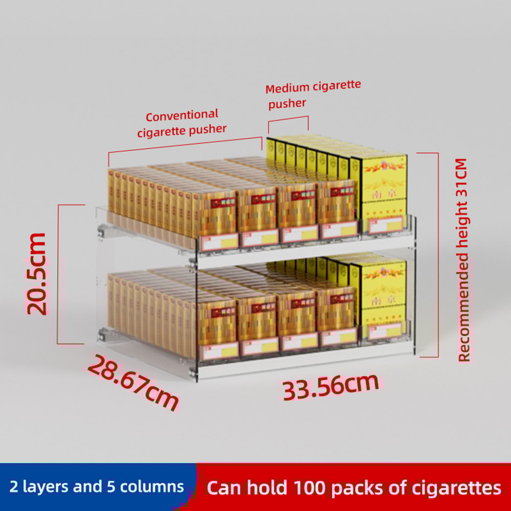 Cigarette Pusher Display Automatic Cigarette Cabinet Racks Large Capacity Cigarette Holder For Supe 6