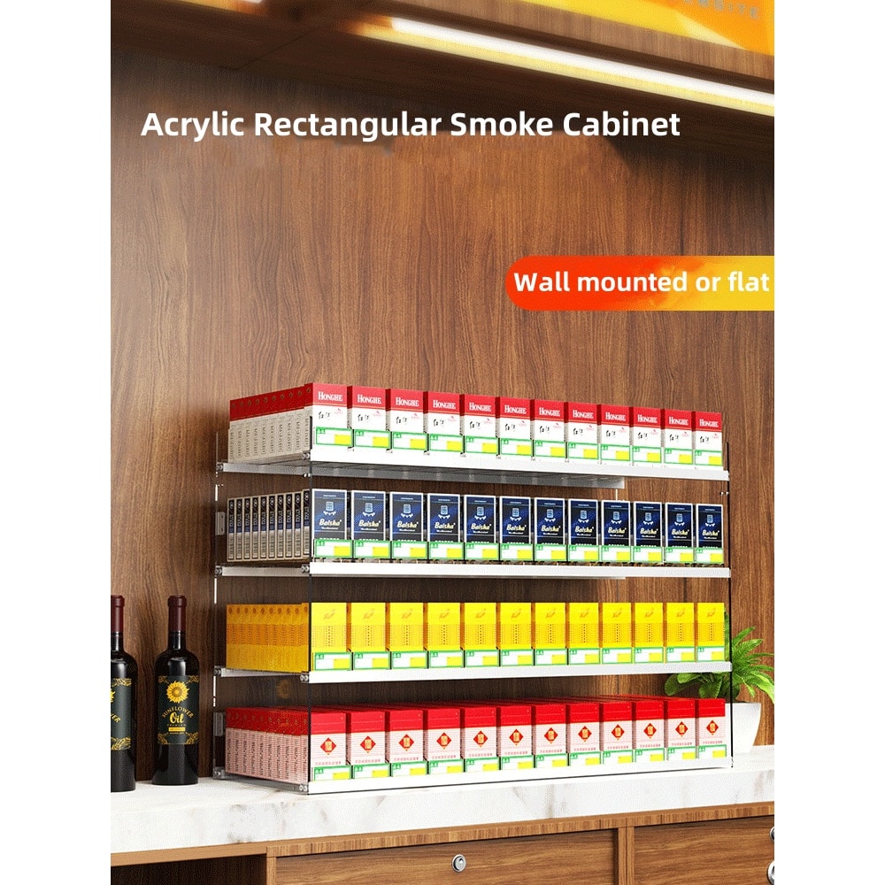 Cigarette Pusher Display Automatic Cigarette Cabinet Racks Large Capacity Cigarette Holder For Supe 5