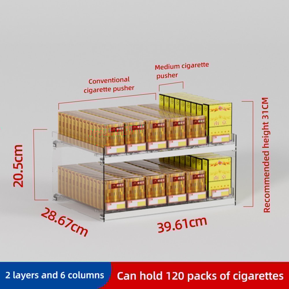 Cigarette Pusher Display Automatic Cigarette Cabinet Racks Large Capacity Cigarette Holder For Supe 7
