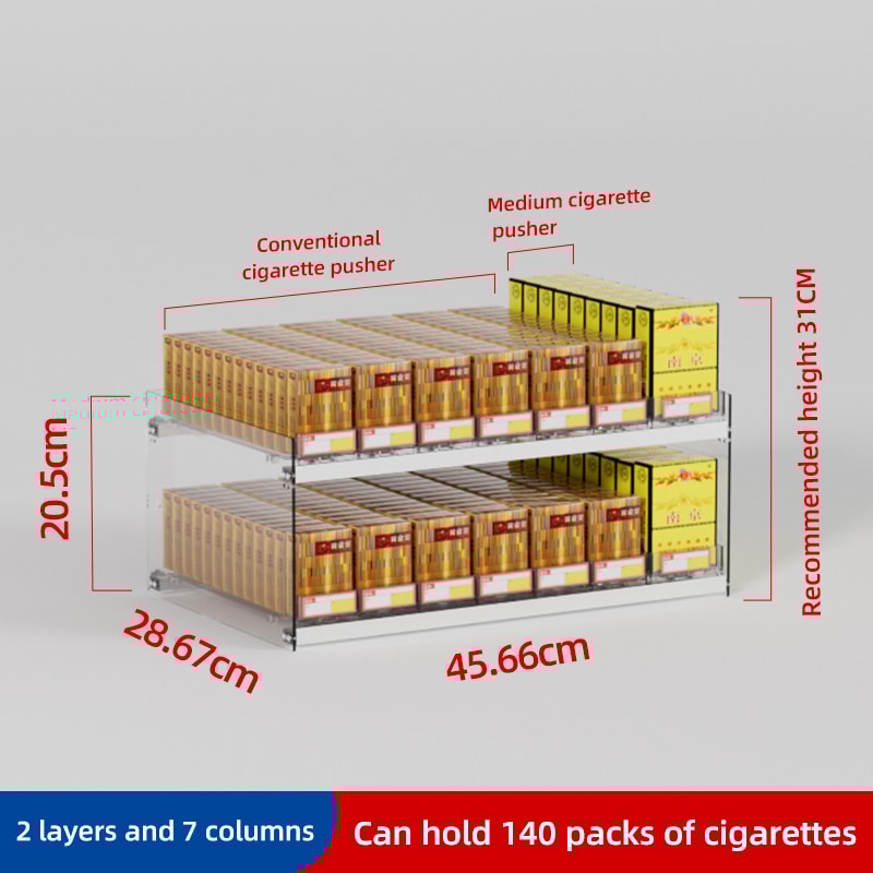 Cigarette Pusher Display Automatic Cigarette Cabinet Racks Large Capacity Cigarette Holder For Supe 8