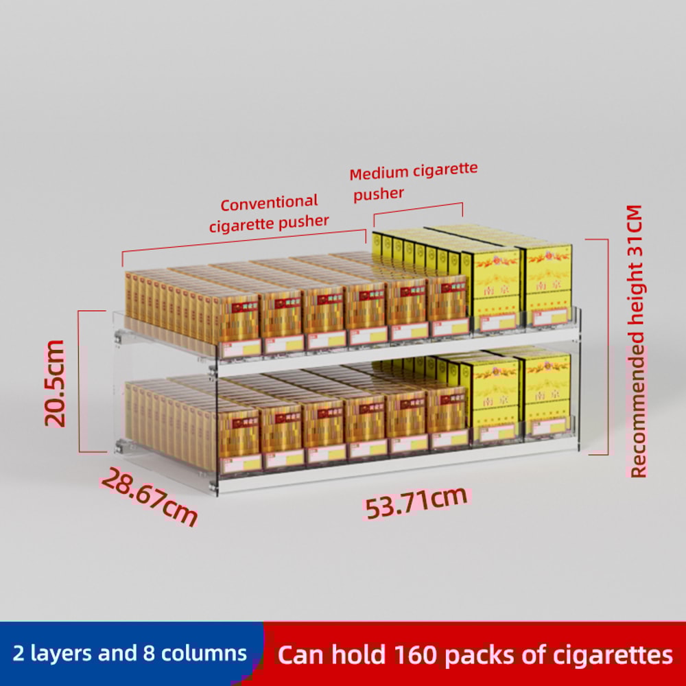 Cigarette Pusher Display Automatic Cigarette Cabinet Racks Large Capacity Cigarette Holder For Supe 9