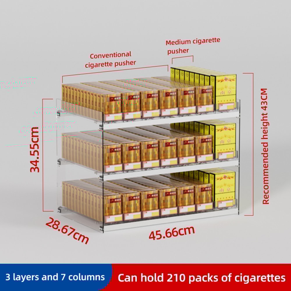 Cigarette Pusher Display Automatic Cigarette Cabinet Racks Large Capacity Cigarette Holder For Supe 12