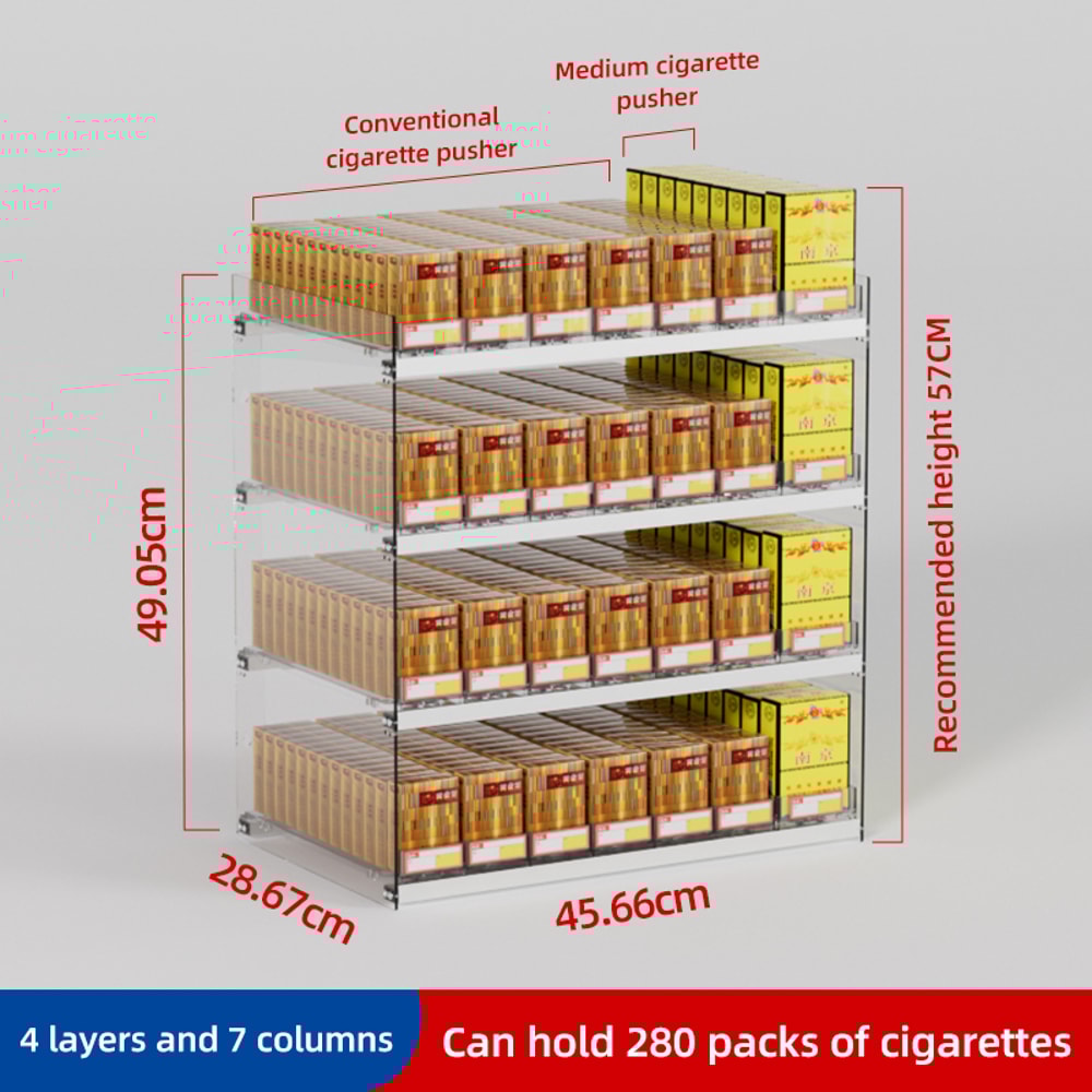 Cigarette Pusher Display Automatic Cigarette Cabinet Racks Large Capacity Cigarette Holder For Supe 14