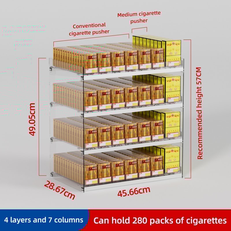 Cigarette Pusher Display Automatic Cigarette Cabinet Racks Large Capacity Cigarette Holder For Supe 14