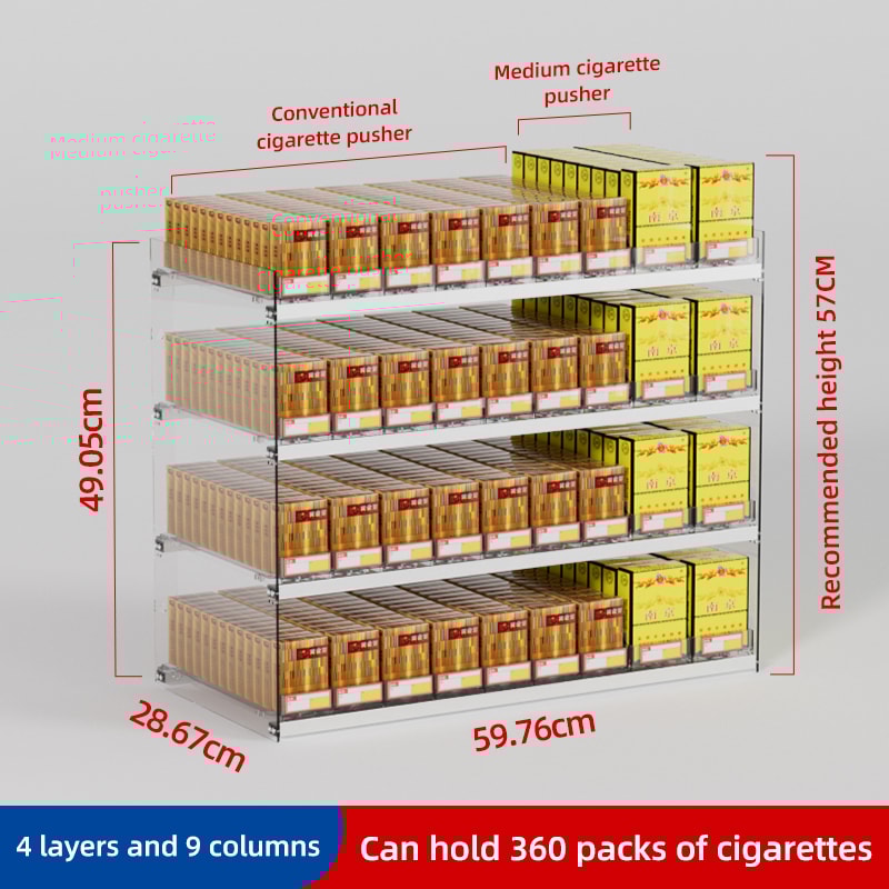 Cigarette Pusher Display Automatic Cigarette Cabinet Racks Large Capacity Cigarette Holder For Supe 16